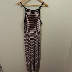 Art Class Striped Strap Maxi Dress Black Purple Multi‎ Bodycon Grunge Sz XL Jr.